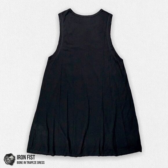 DOLLS KILL /IRON FIST BONE IN TRAPEZE TANK DRESS BLACK WHITE SKELETON BONES NWT - Picture 5 of 15